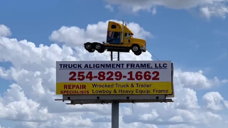 Yellow semi on Waco billboard comes down after nearly 30 years
