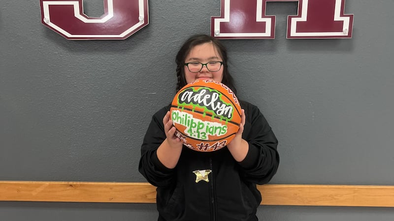 6th grader Adelyn Olivarez, of Cameron, made the shot in a game between Cameron Junior High's...