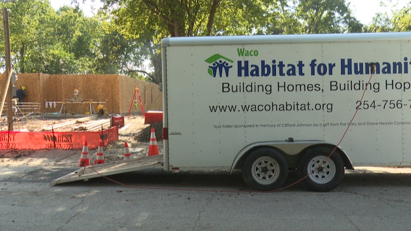 Waco Habitat for Humanity, City workers and community members volunteers to build home for...