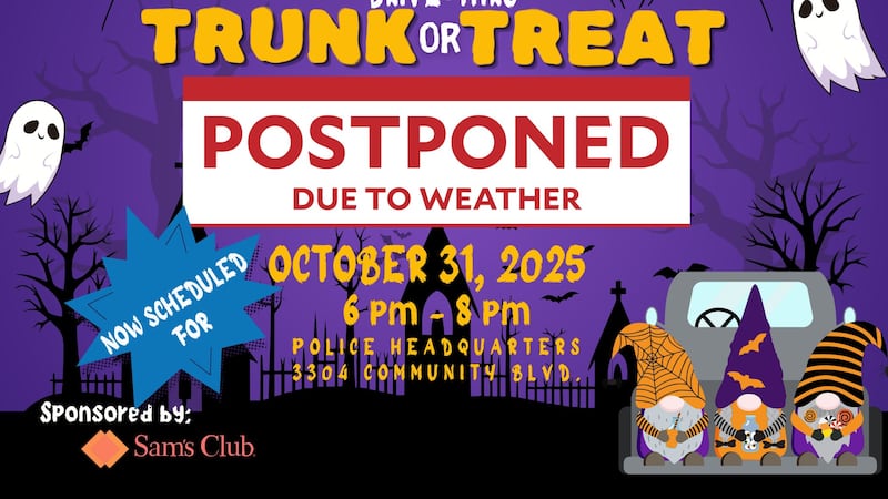 Killeen Police Department postpones annual Trunk or Treat due to weather