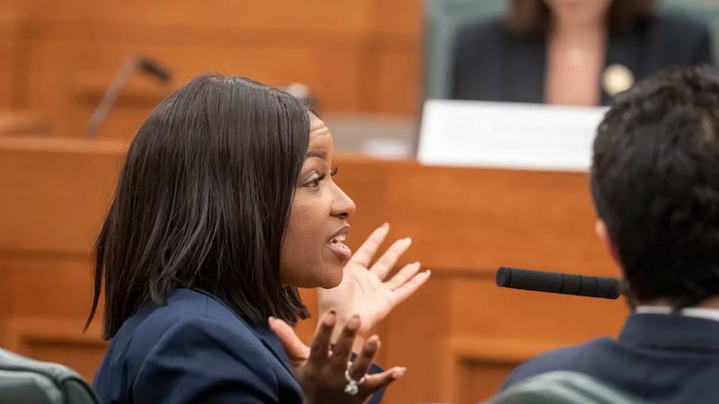 U.S. Rep. Jasmine Crockett, D-Dallas, answers questions at the witness table during the final...