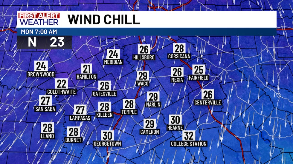 Monday Morning Wind Chills