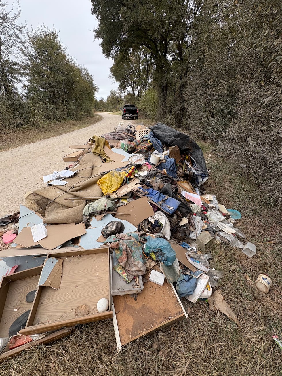 Photo of garbage illegally dumped on Wilson Road