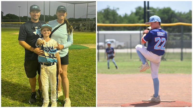 Lawson Hunt, a fourth grader who is homeschooled in China Spring, hit the bomb at Parsons...