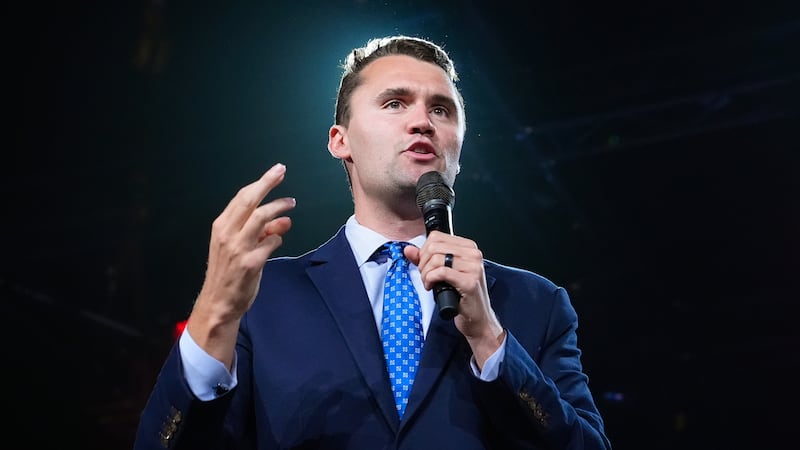 Turning Point USA Founder Charlie Kirk speaks at a Turning Point event prior to Republican...